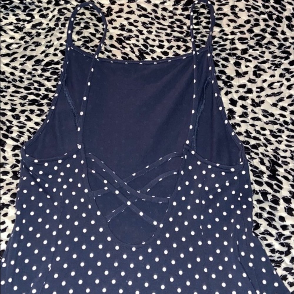 Kimchi Blue Marjery Printed Knit Fit + Flare Navy - Picture 4 of 5